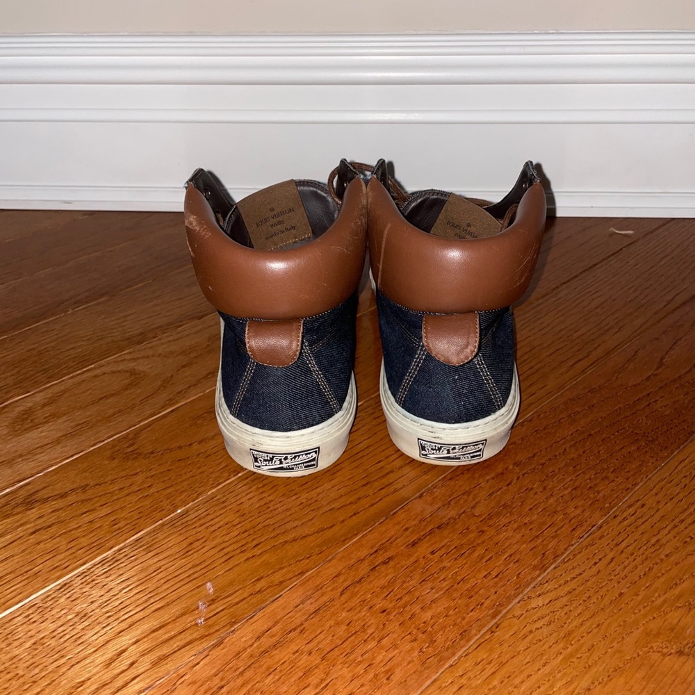 AUTHENTIC Louis Vuitton Mens Denim Sneakers - Picture 10 of 12